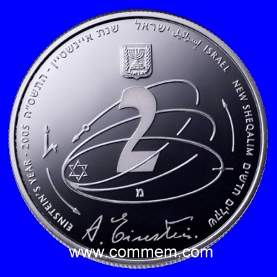 Einstein Silver 2 Shekel Proof Coin